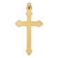 14k Yellow Gold 14k Polished and Textured Hollow Hearts Cross Pendant