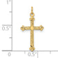 14k Yellow Gold 14k Polished and Textured Solid Diamond Shape Cross Pendant