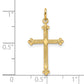 14k Yellow Gold 14k Polished and Textured Solid Diamond Shape Cross Pendant