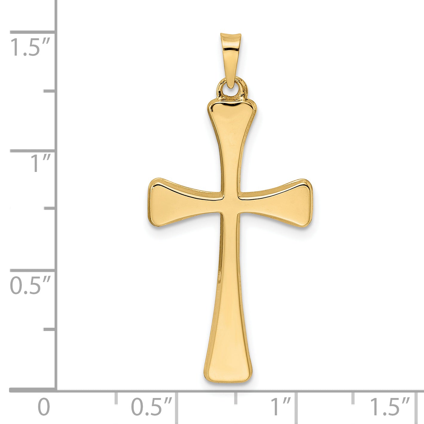 14k Yellow Gold 14k Polished Hollow Cross Pendant