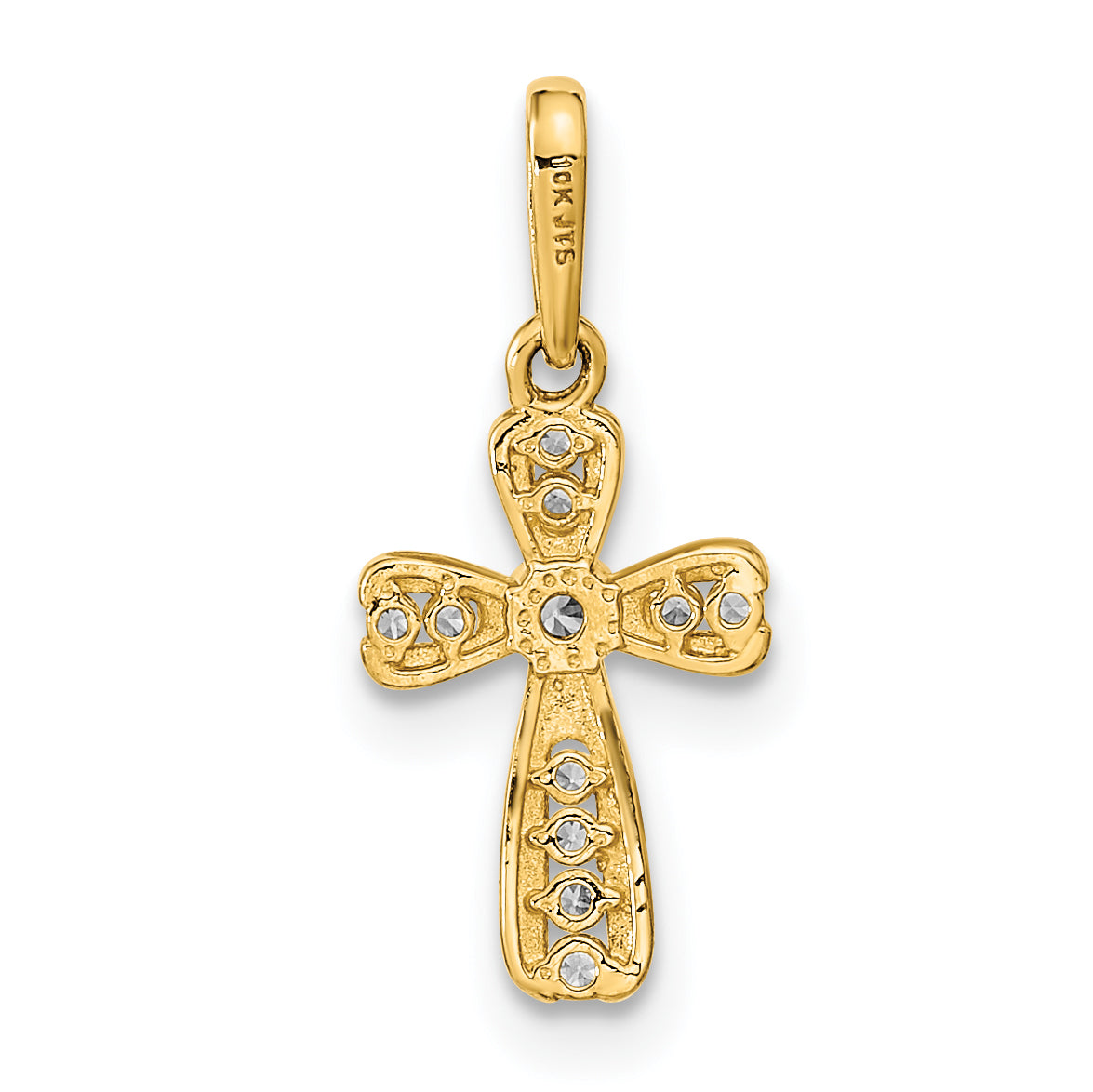 14k Yellow Gold 14K Polished CZ Cross Pendant