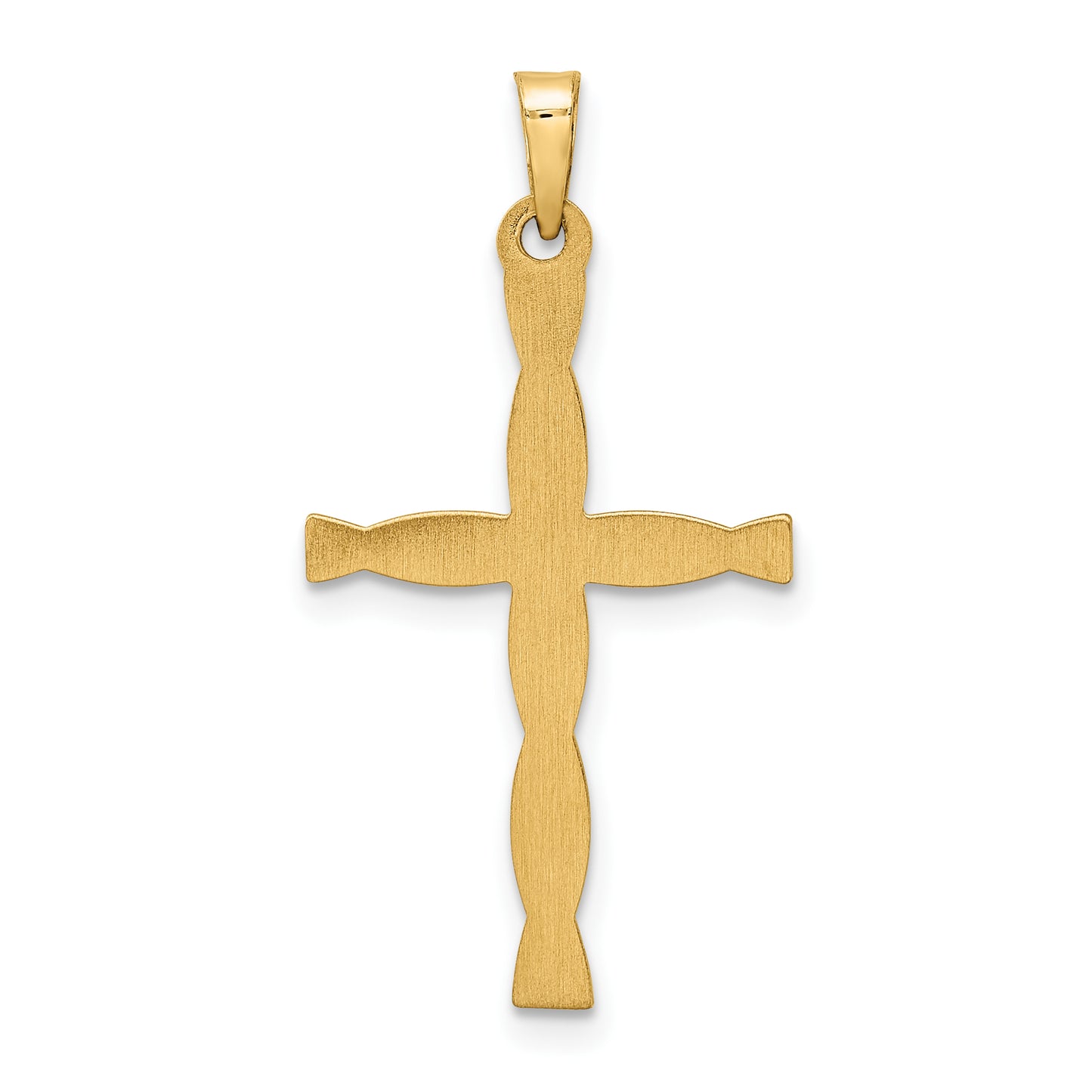 14k Yellow Gold 14k Polished Hollow Twisted Cross Pendant