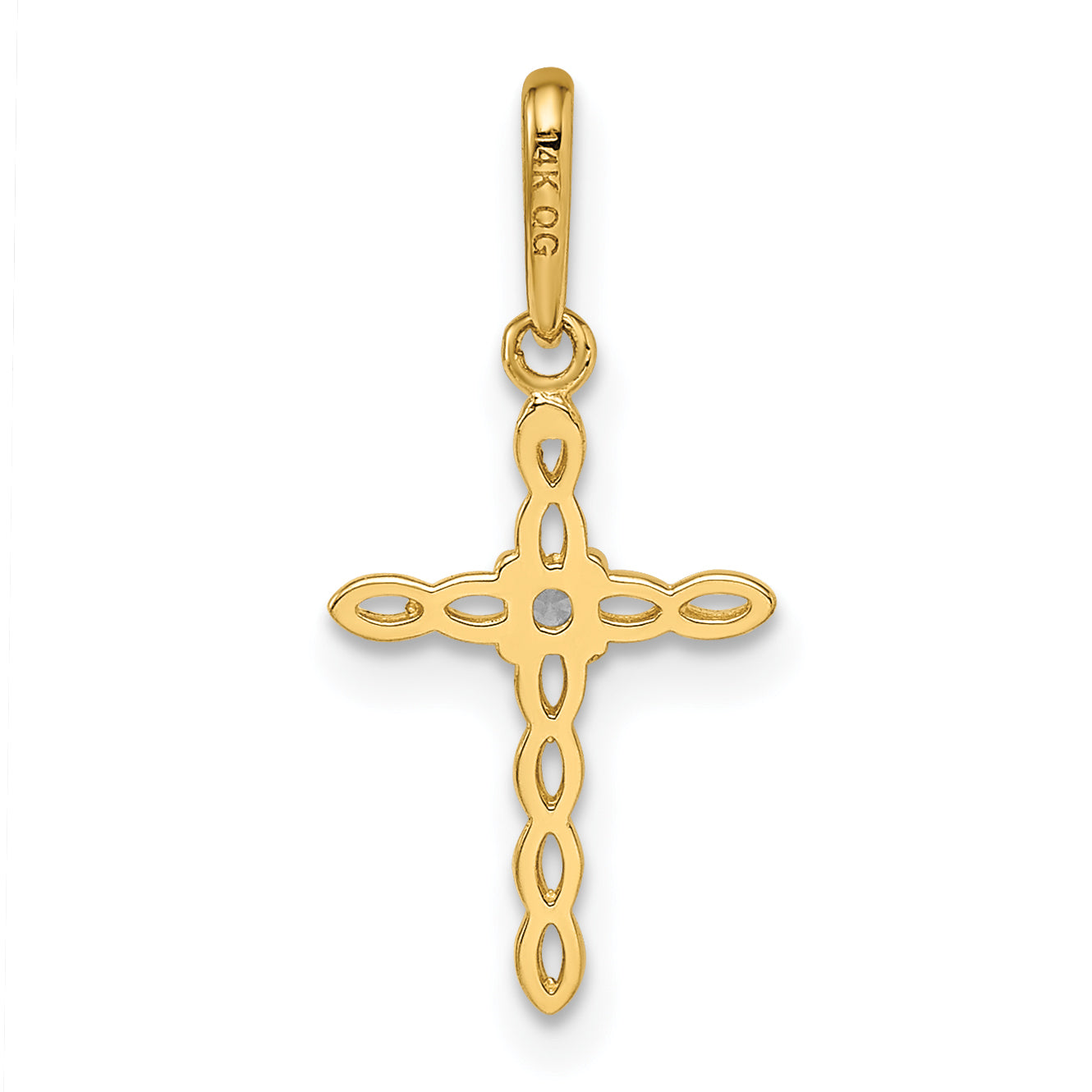 14k Yellow Gold 14k CZ Cross Pendant