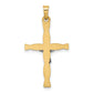 14k Two-tone 14k Two-tone Polished Hollow INRI Crucifix Twisted Cross Pendant