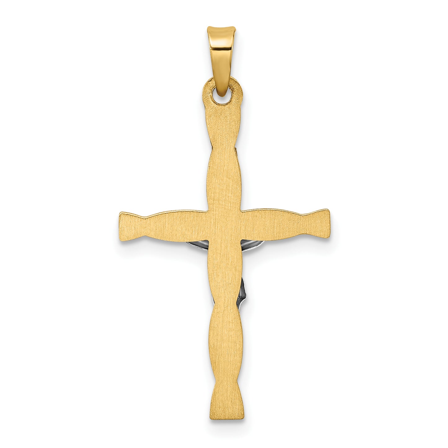 14k Two-tone 14k Two-tone Polished Hollow INRI Crucifix Twisted Cross Pendant