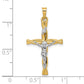 14k Two-tone 14k Two-tone Polished Hollow INRI Crucifix Twisted Cross Pendant