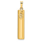 14k Yellow Gold 14k Polished Hollow Mezuzah w/Star of David Pendant