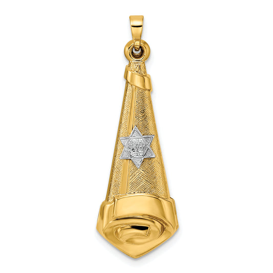 14k Two-tone 14k Two-tone Hollow Scroll and Star Pendant