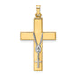 14k Two-tone 14k Two-tone Polished Hollow Rosary Cross Pendant