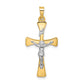 14k Two-tone 14k Two-tone Polished Hollow INRI Crucifix Cross Pendant