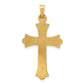 14k Yellow Gold 14k Hollow Fleur De Lis Cross Pendant