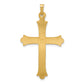 14k Yellow Gold 14k Hollow Fleur De Lis Cross Pendant