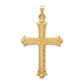 14k Yellow Gold 14k Hollow Fleur De Lis Cross Pendant