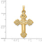 14k Yellow Gold 14k Budded Hollow Cross Pendant