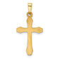 14k Yellow & Rhodium 14ky w/ Rhodium Hollow Cross Pendant