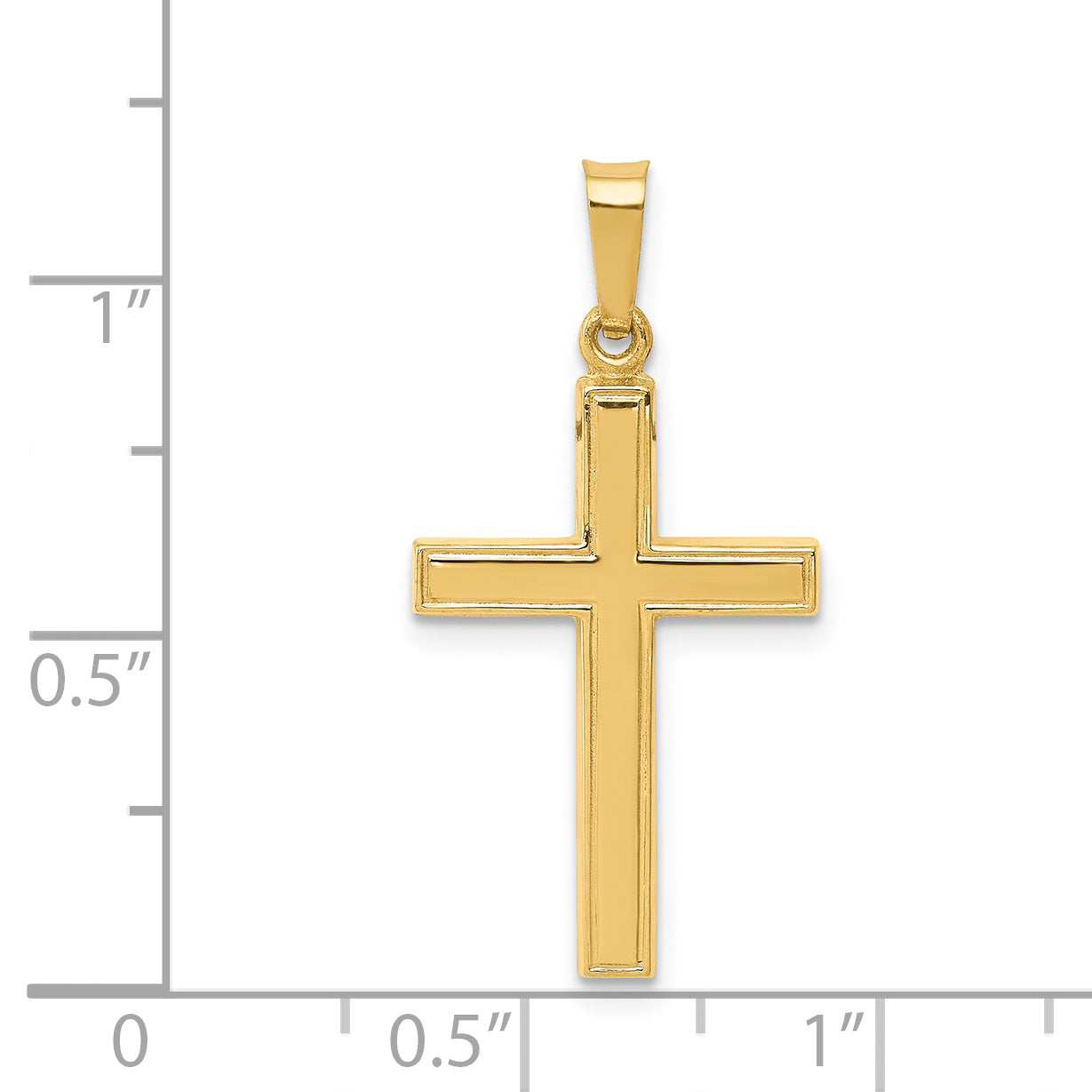 14k Yellow Gold 14k Hollow Cross Pendant