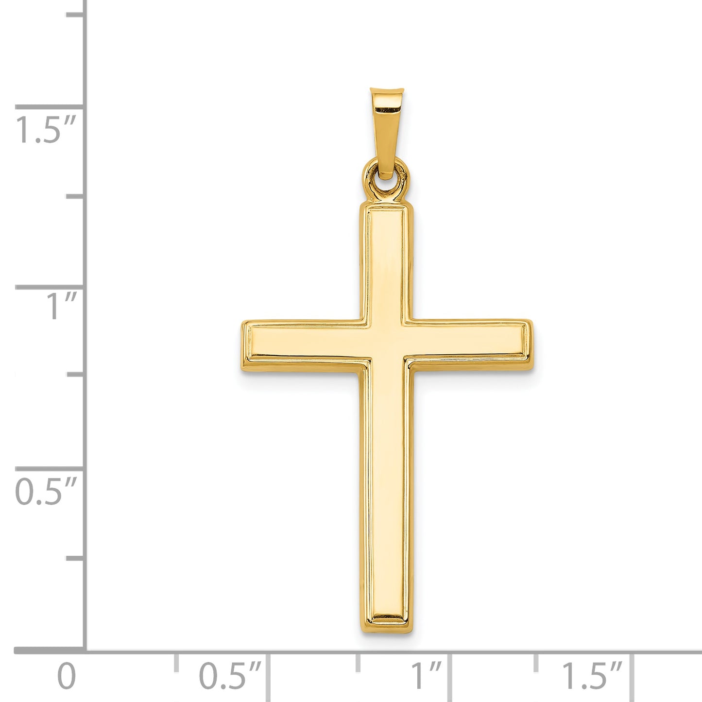 14k Yellow Gold 14k Hollow Cross Pendant