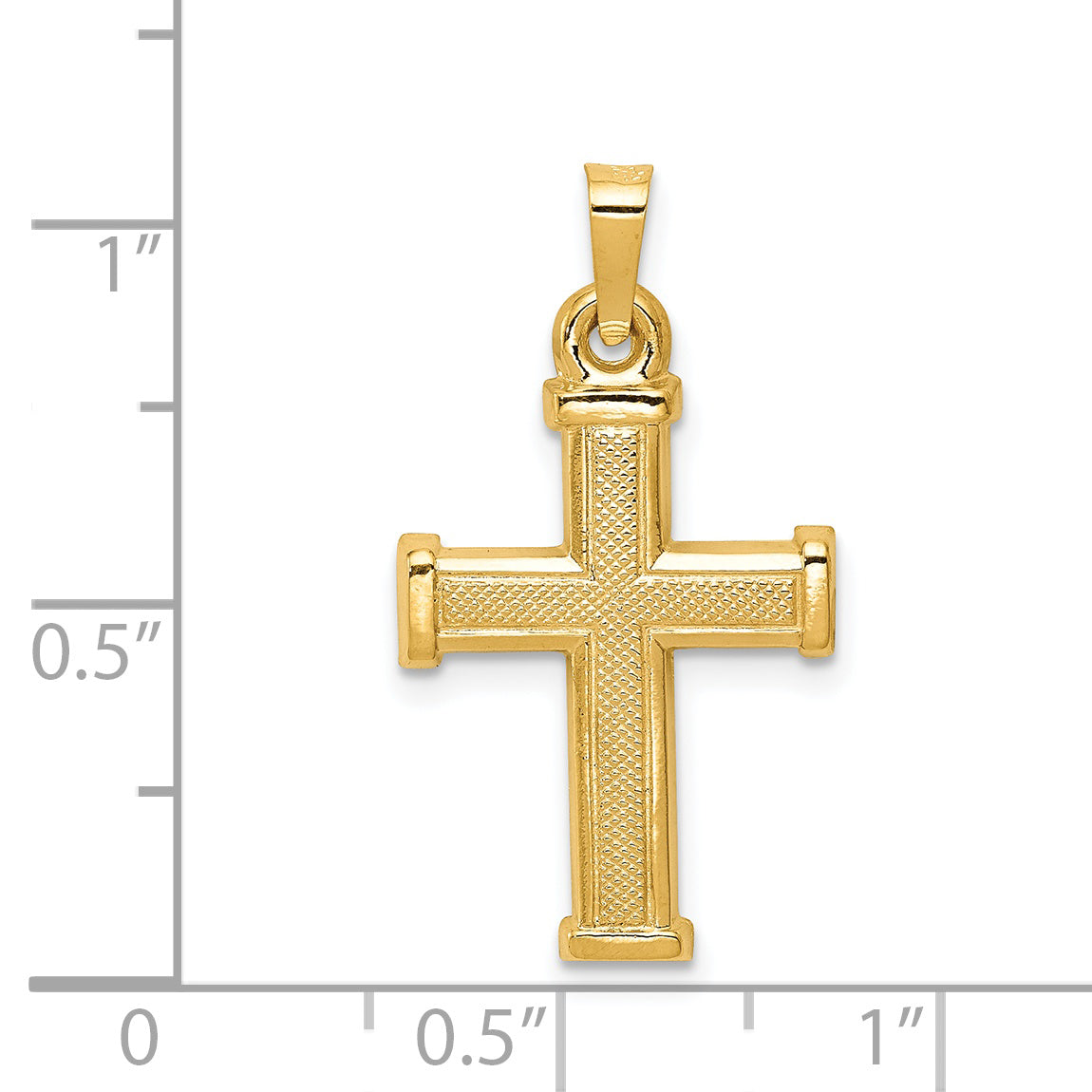 14k Yellow Gold 14k Hollow Latin Cross Pendant