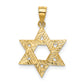 14k Yellow Gold 14k Solid Satin Star of David Charm