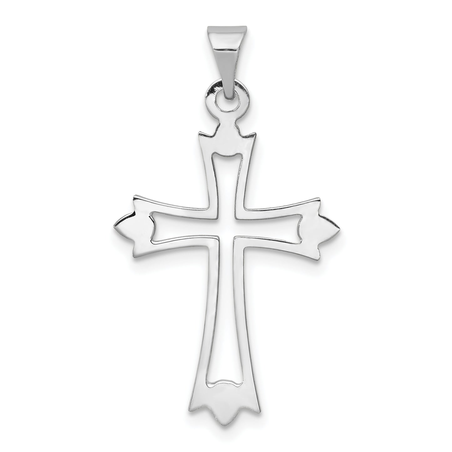 14k White Gold 14k White Gold Budded Cross Pendant