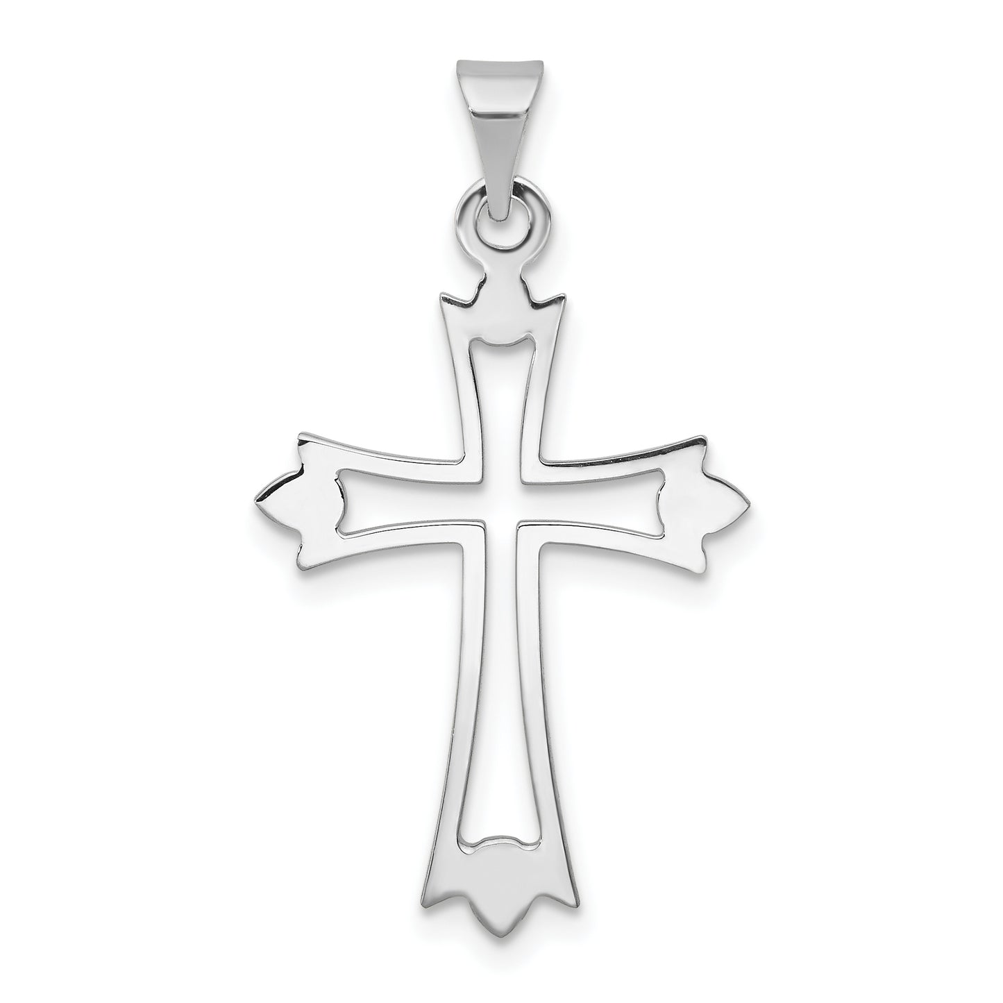 14k White Gold 14k White Gold Budded Cross Pendant