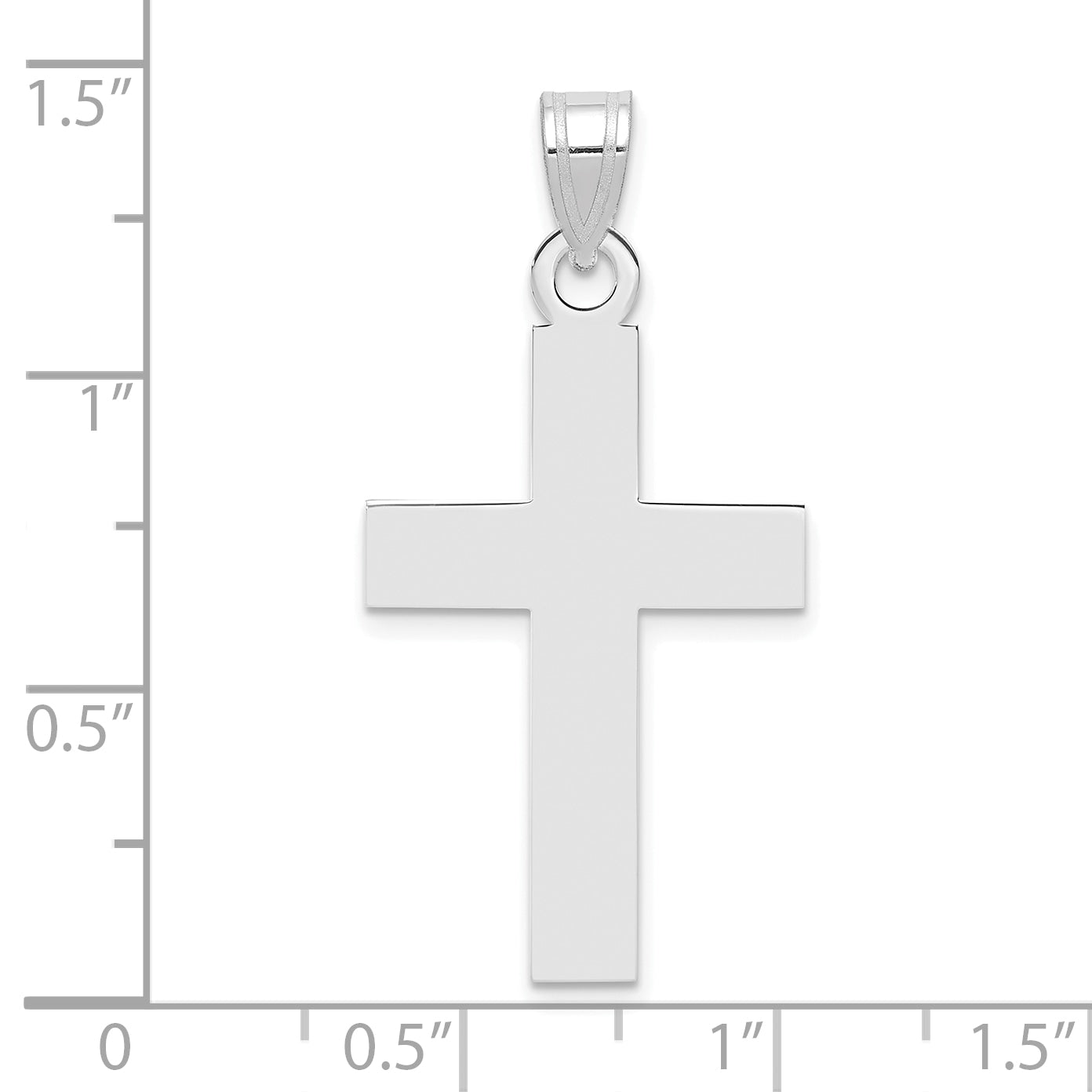 14k White Gold 14k White Gold Polished Cross Charm