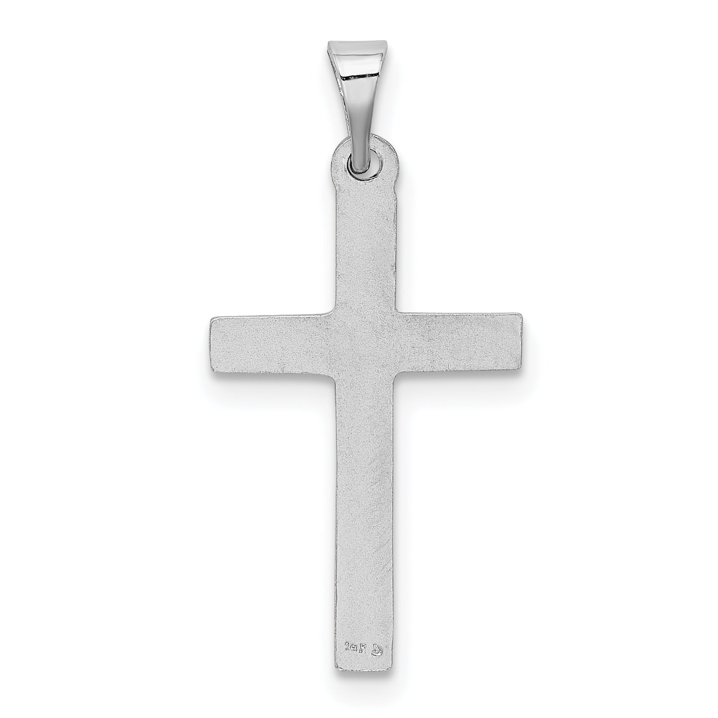 14k White Gold 14k White Gold Hollow Cross Pendant