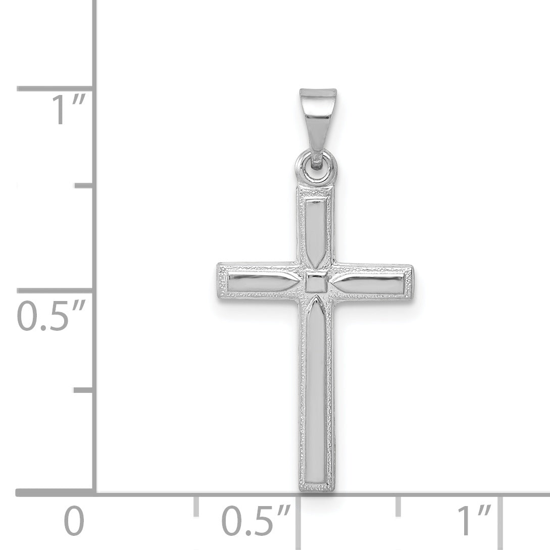 14k White Gold 14k White Gold Hollow Cross Pendant