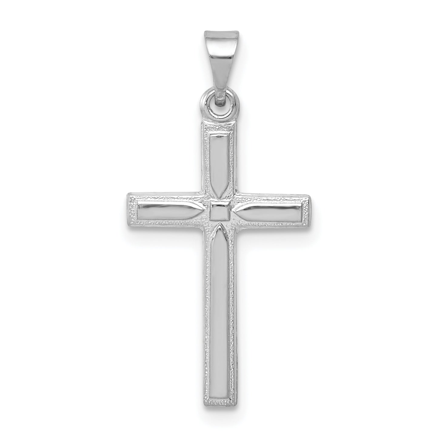 14k White Gold 14k White Gold Hollow Cross Pendant