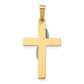 14k Two-tone 14K Two-Tone Hollow Cross w/Drape Charm