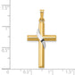 14k Two-tone 14K Two-Tone Hollow Cross w/Drape Charm