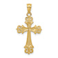 14k Yellow & Rhodium 14k and Rhodium D/C Cross Pendant