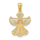 14k Yellow & Rhodium 14K w/Rhodium Filigree Angel Pendant