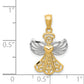 14k Yellow & Rhodium 14K w/Rhodium Filigree Angel Pendant