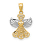 14k Yellow & Rhodium 14K w/Rhodium Filigree Angel Pendant