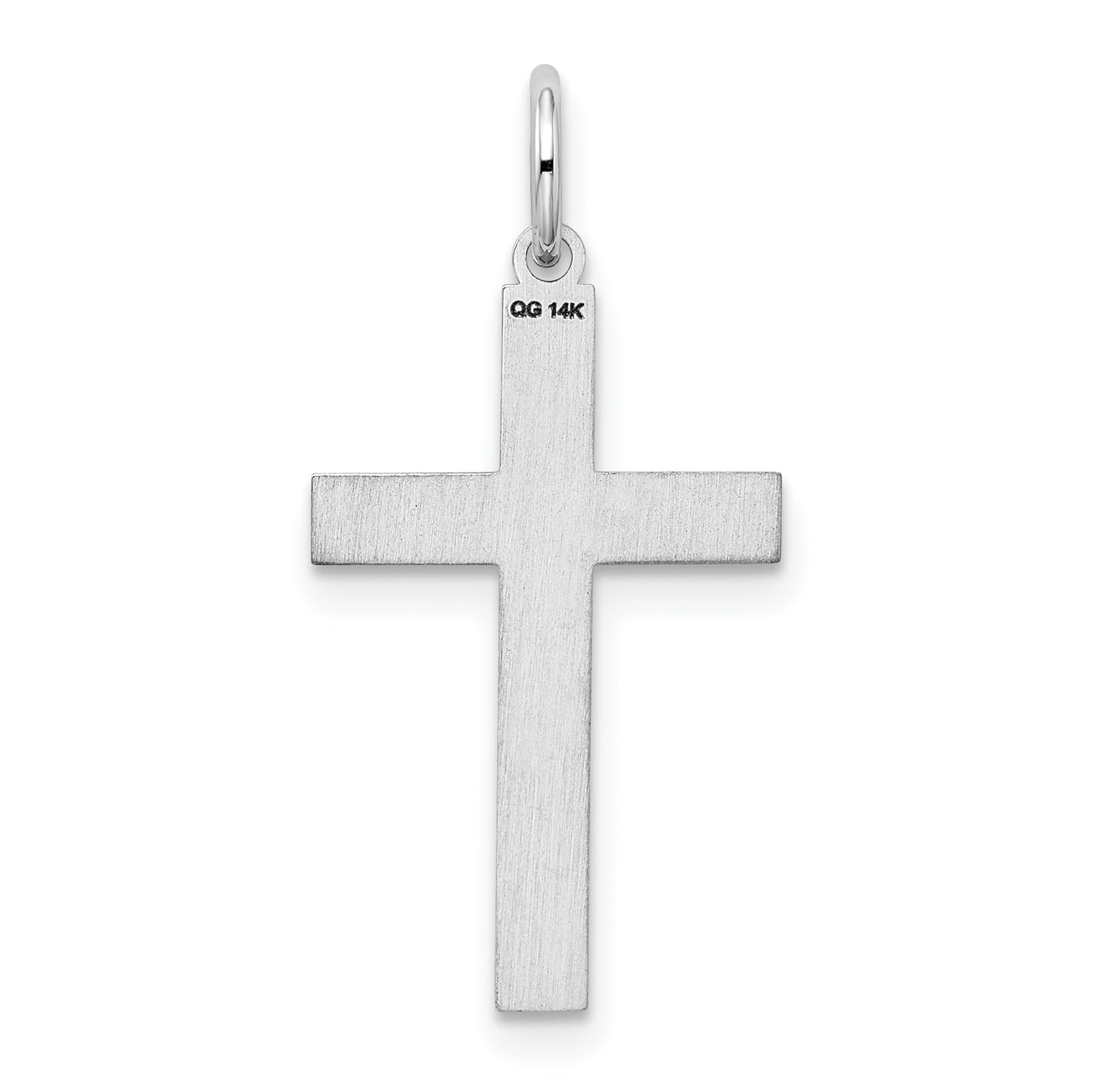 14k White Gold 14K White Gold Laser Designed Cross Pendant