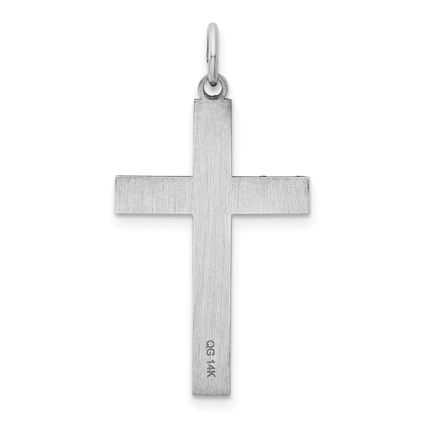 14k White Gold 14K White Gold Laser Designed Cross Pendant