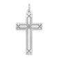 14k White Gold 14K White Gold Laser Designed Cross Pendant