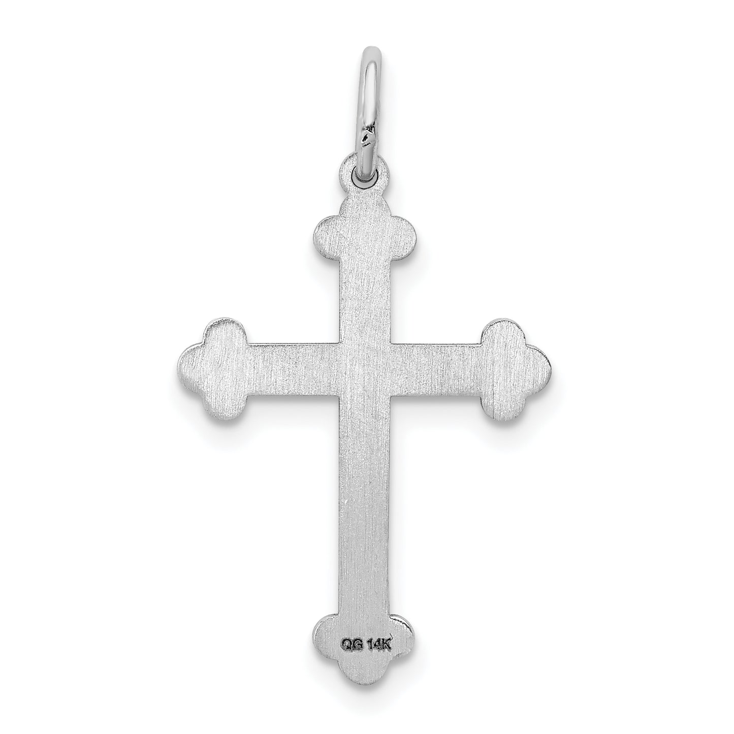 14k White Gold 14K White Gold Laser Designed Cross Pendant