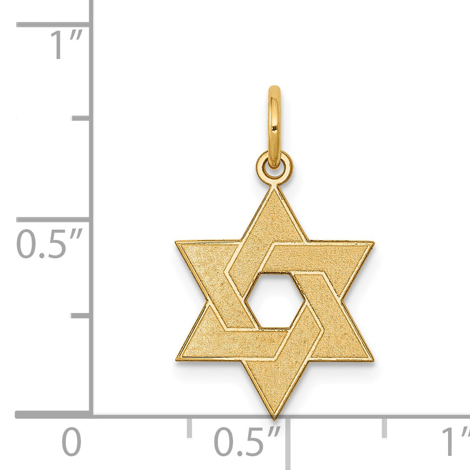 14k Yellow Gold 14K Laser Designed Star of David Charm