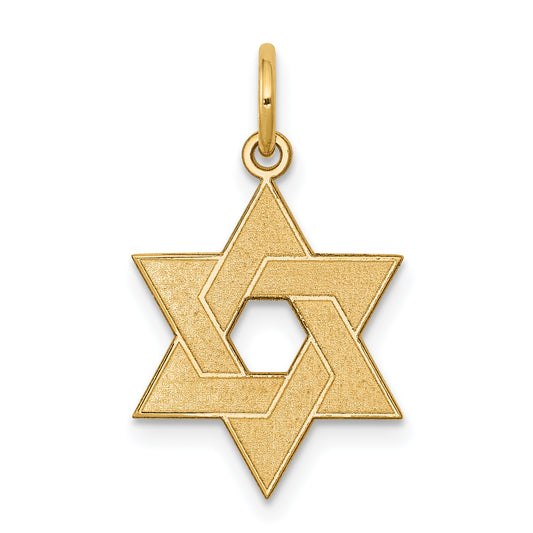 14k Yellow Gold 14K Laser Designed Star of David Charm