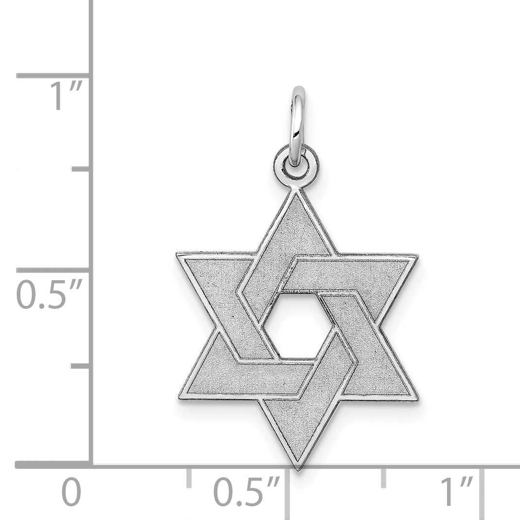 14k White Gold 14K White Gold Laser Designed Star of David Pendant