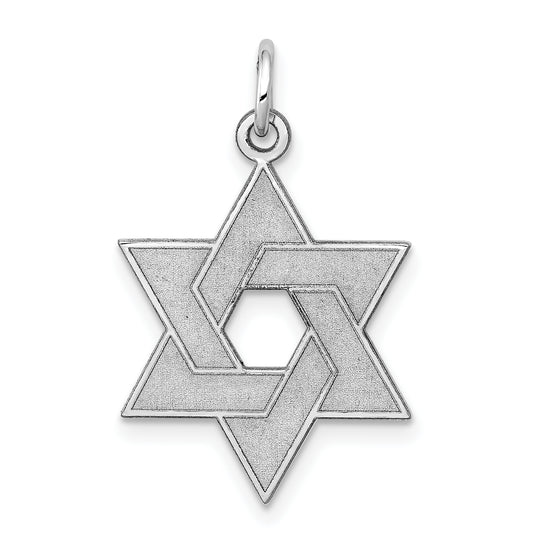 14k White Gold 14K White Gold Laser Designed Star of David Pendant