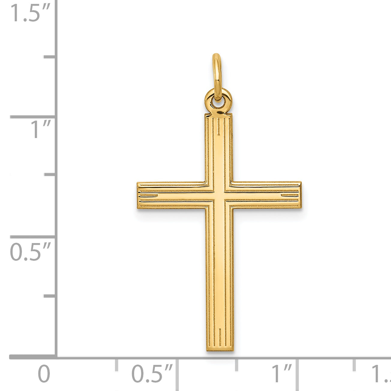 14k Yellow Gold 14K Laser Designed Cross Pendant