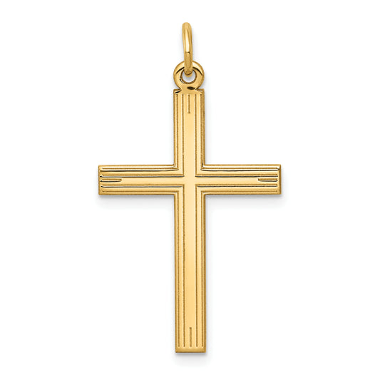 14k Yellow Gold 14K Laser Designed Cross Pendant