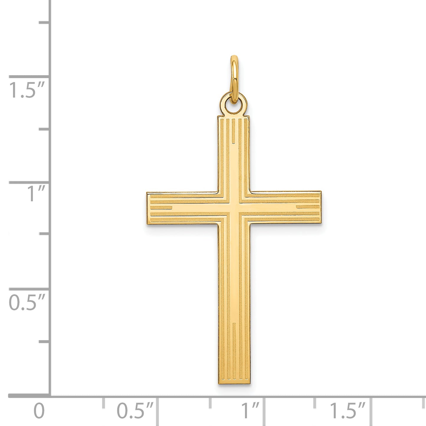 14k Yellow Gold 14K Laser Designed Cross Pendant