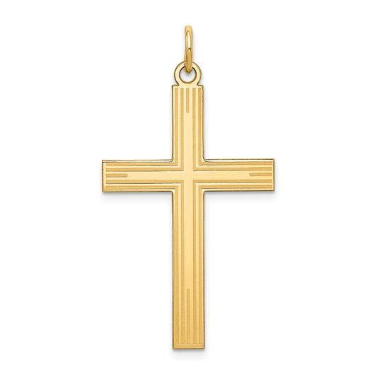 14k Yellow Gold 14K Laser Designed Cross Pendant