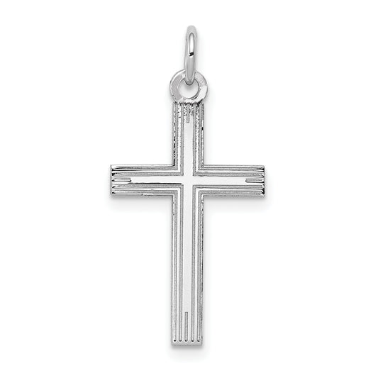 14k White Gold 14K White Gold Laser Designed Cross Pendant