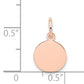 14k Rose Gold 14k Rose Gold Plain .027 Gauge Circular Engraveable Disc Charm