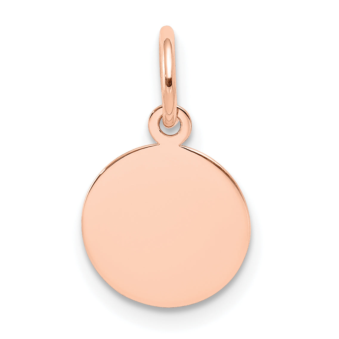 14k Rose Gold 14k Rose Gold Plain .027 Gauge Circular Engraveable Disc Charm